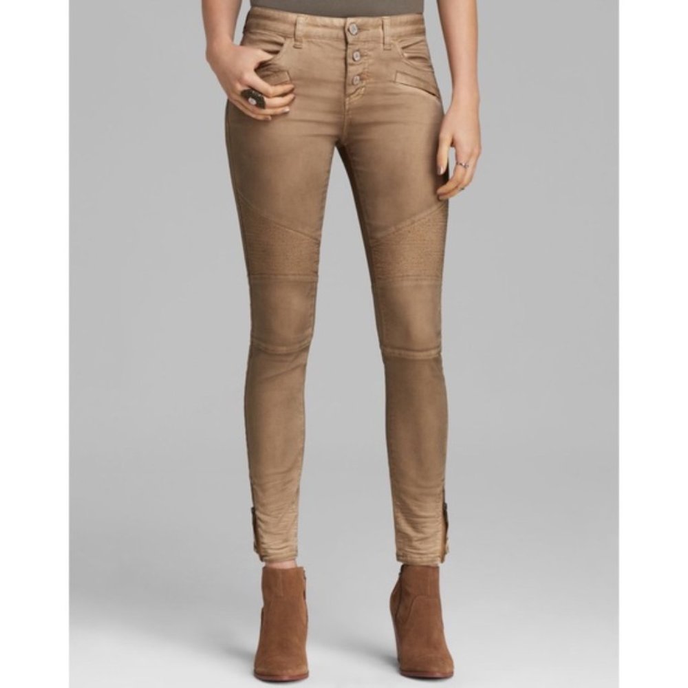 Free People Seamed Moto Jeans